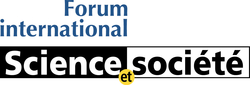 simple logo composé des mots: Forum international Science et société